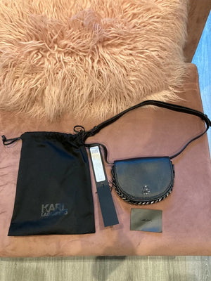 Clutch bag Karl lagerfeld noir cuir avec etiquette