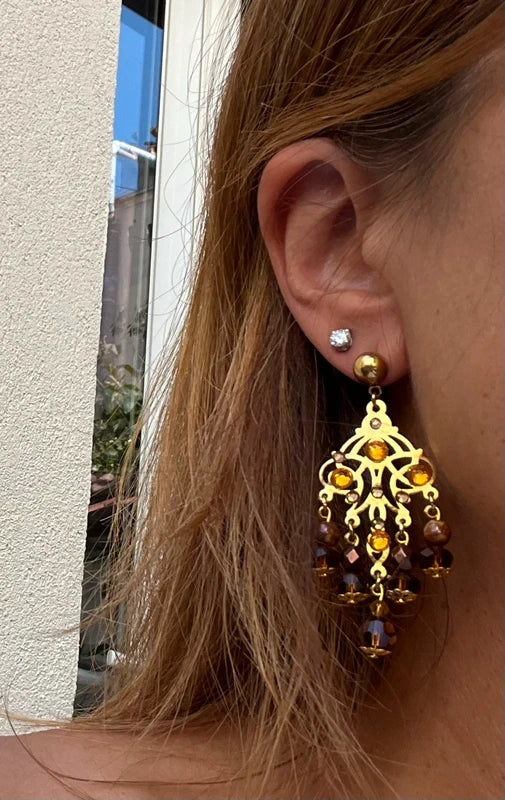 Boucles d’oreilles Altesse  long 7 cm neuves