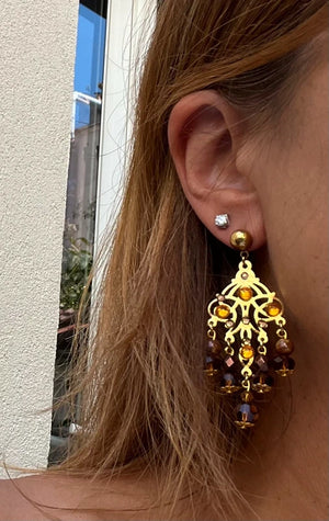 Boucles d’oreilles Altesse  long 7 cm neuves