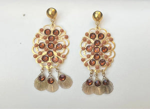 Boucles d’oreilles Paon long 6 cm excellent état