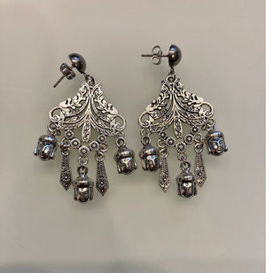 Boucles d oreilles lustre bouddha argent long 6 cm neuves