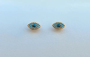 Boucles d’oreilles clou acier inoxydable  turquoise de roche long 1 cm excellent état