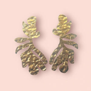 Boucles d’oreilles en acier inoxydable martelé long 6 cm  excellent état