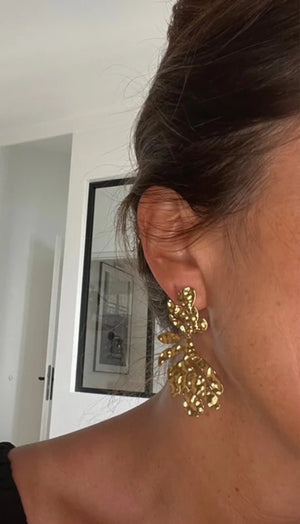 Boucles d’oreilles en acier inoxydable martelé long 6 cm  excellent état