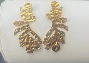 Boucles d’oreilles en acier inoxydable martelé long 6 cm  excellent état