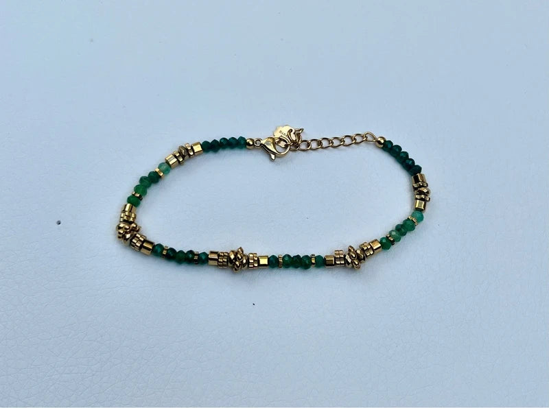 Bracelet acier inoxydable et pierres naturelles excellent état