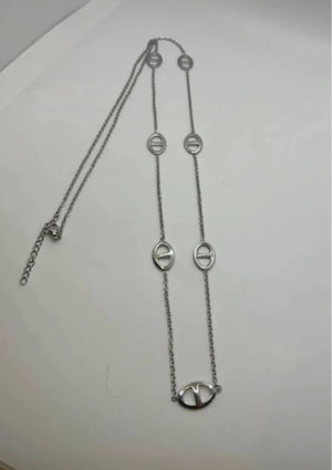 Collier sautoir tendance en acier inoxydable long 45 cm excellent état