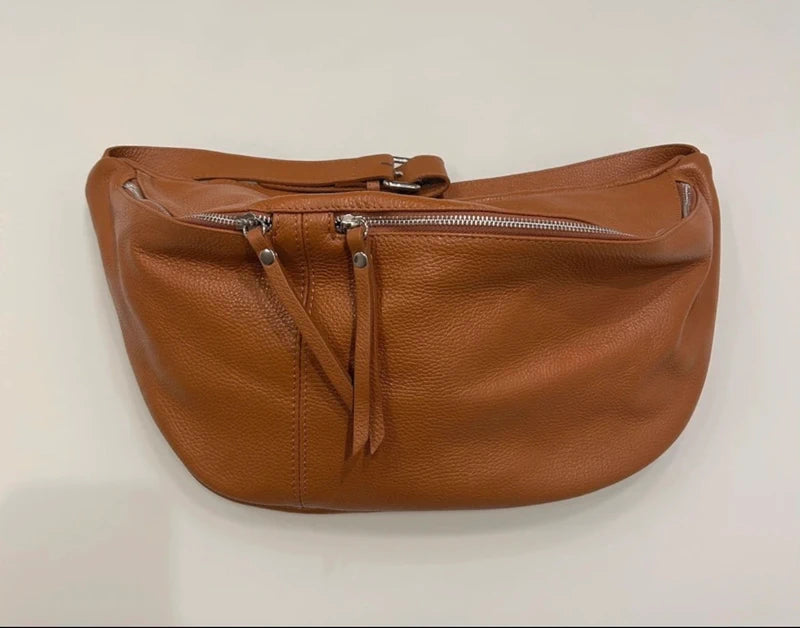 Sac banane xl en cuir grainé camel excellent état