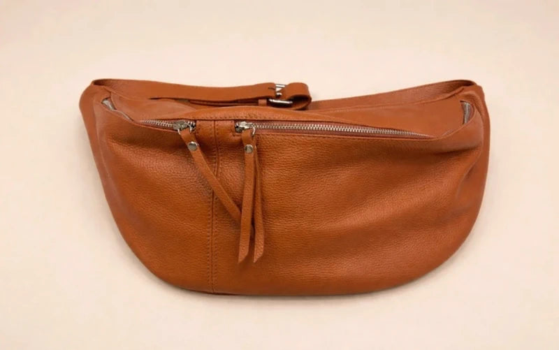 Sac banane xl en cuir grainé camel excellent état