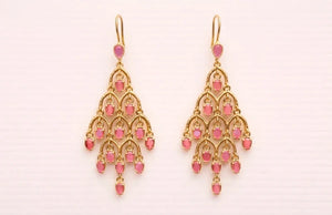 Boucles d'oreilles en acier, inoxydable et pierres naturelles, longueur 6,5 cm. Excellent état